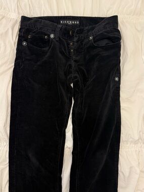 Richmond Metal Logo Patch on Black Denim